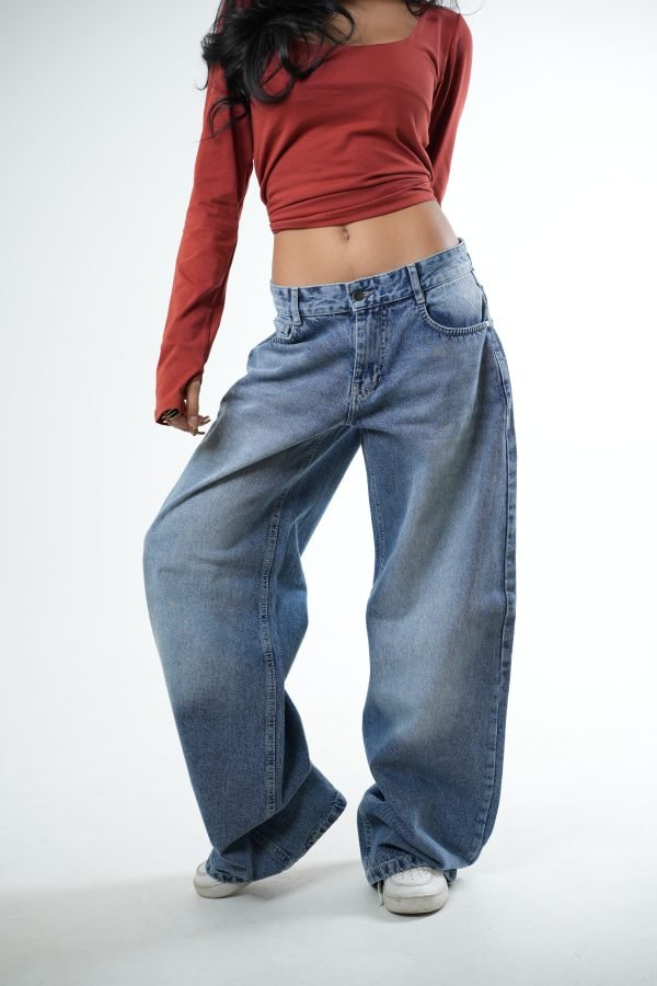 Low Waist Light Blue Denim