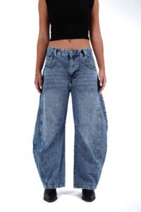 Vintage Blue Mid-Rise Barrel Denim