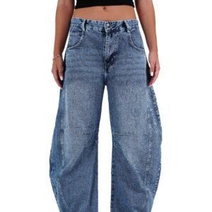 Vintage Blue Mid-Rise Barrel Denim