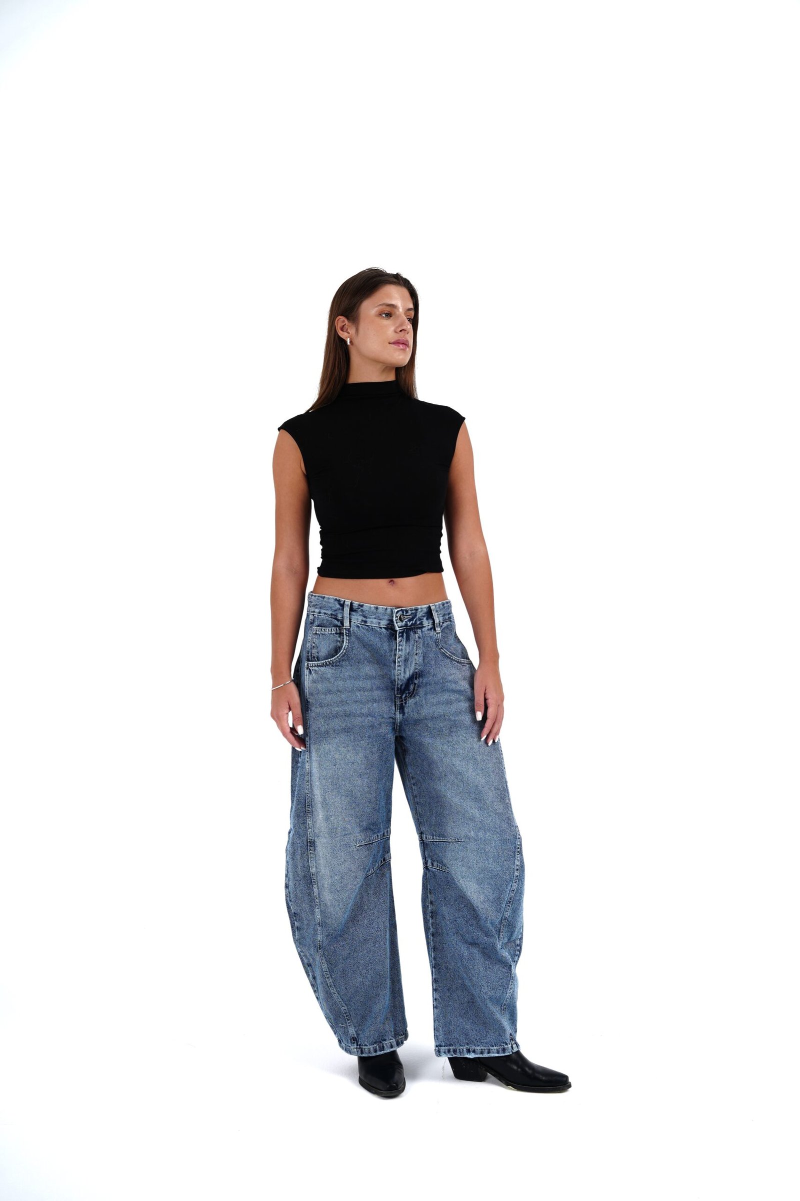 Vintage Blue Mid-Rise Barrel Denim - Image 6