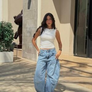 Vintage Blue Mid-Rise Barrel Denim