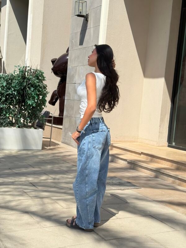 Vintage Blue Mid-Rise Barrel Denim - Image 2