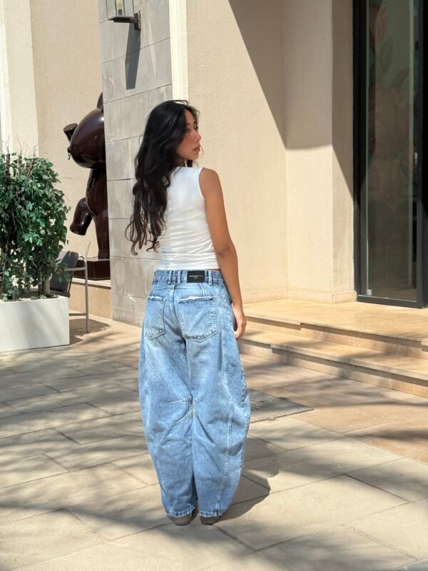 Vintage Blue Mid-Rise Barrel Denim - Image 3