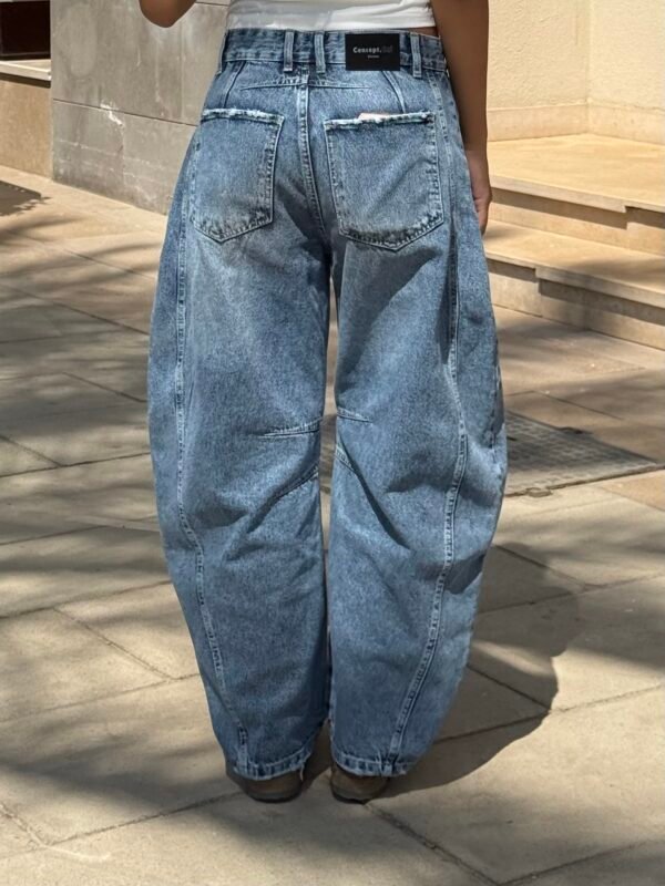 Vintage Blue Mid-Rise Barrel Denim - Image 4