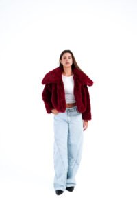 Burgundy Fur Jacket